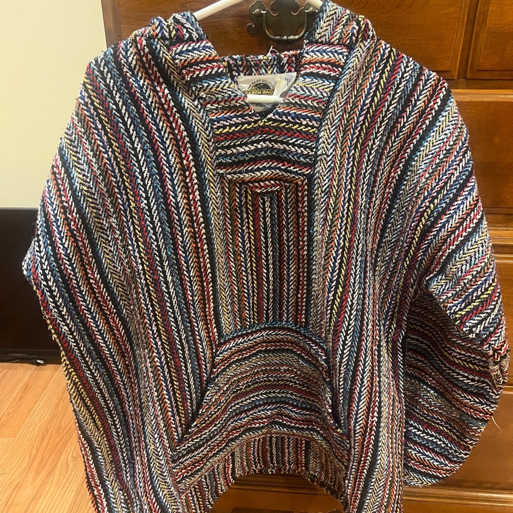 Multicolor Striped Baja Hoodie Sz S